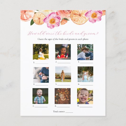 Papier Quel Âge Avaient-Ils À Fête des mariées Jeu (Devant)