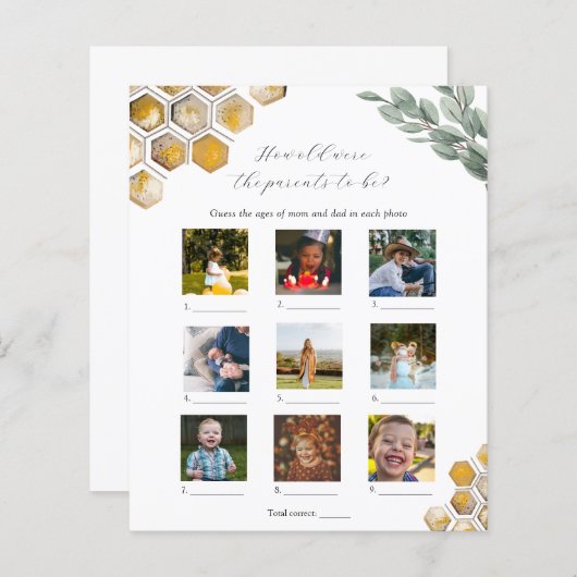 Papier Quel Âge Avaient-Ils Baby shower Jeu (Devant / Derrière)