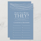 Papier Quel Âge Avaient-Ils Des Lumières Bleues Douces ? (Devant / Derrière)