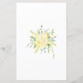 Papier Quel Âge Avaient-Ils Jaune Fête des mariées Floral (Dos)