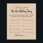 Papier Quel âge avait Birthday boy Birthday Party<br><div class="desc">Achetez ce jeu et profitez d'une haute qualité Quel âge était Anniversaire garçon Jeu pour votre événement! Conception papier Kraft.</div>