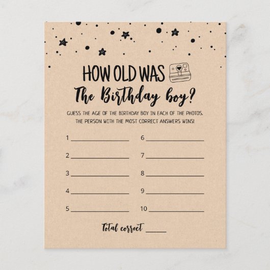 Papier Quel âge avait Birthday boy Birthday Party (Devant)