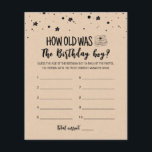 Papier Quel âge avait Birthday boy Birthday Party<br><div class="desc">Achetez ce jeu et profitez d'une haute qualité Quel âge était Anniversaire garçon Jeu pour votre événement! Conception papier Kraft.</div>