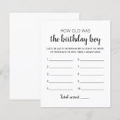Papier Quel âge avait Birthday boy Birthday Party (Devant / Derrière)