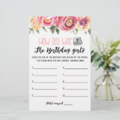 Papier Quel âge avait Birthday girl Jeu de fête d'anniver (Debout devant)