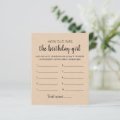 Papier Quel âge avait Birthday girl Jeu de fête d'anniver (Debout devant)