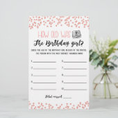 Papier Quel âge avait Birthday girl Jeu de fête d'anniver (Debout devant)