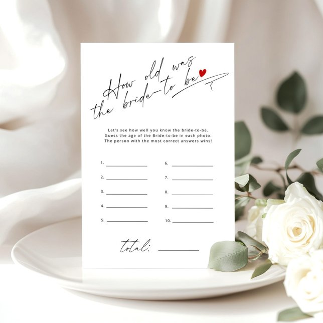 Papier Quel âge avait la mariée Elegant jeu de script (Créateur téléchargé)