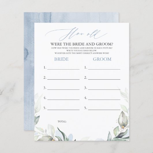 Papier Quel Âge Avait La MARIÉE ET LE Jeu DE GROUPE (Devant / Derrière)