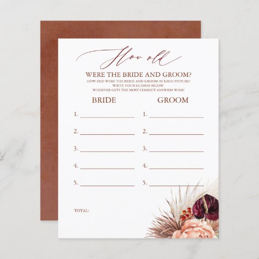 Papier Quel Âge Avait La MARIÉE ET LE Jeu DE GROUPE (Devant / Derrière)