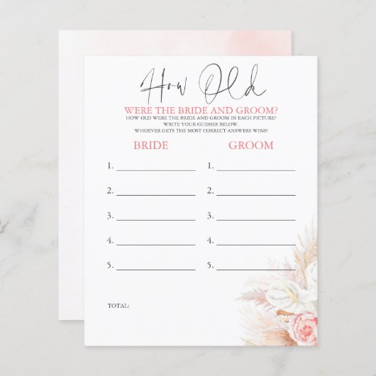 Papier Quel Âge Avait La MARIÉE ET LE Jeu DE GROUPE (Devant / Derrière)