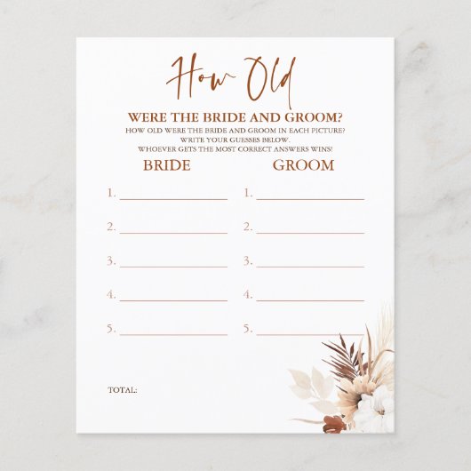 Papier Quel Âge Avait La MARIÉE ET LE Jeu DE GROUPE (Devant)