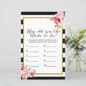 Papier Quel âge avait la mariée - Jeu de Baby Shower (Debout devant)