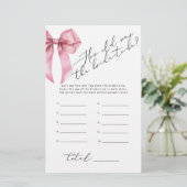 Papier Quel âge avait la mariée Pink Bow élégant jeu