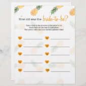 Papier Quel âge avait la mariée pour être pomme de douche (Devant / Derrière)