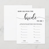 Papier Quel âge avait la mariée simple jeu de Fête des ma (Devant / Derrière)