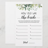 Papier Quel Âge Avait Le Jeu De Mariée (Devant / Derrière)