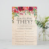 Papier Quel Âge Ont-Ils Été Rustique Floral Fête des mari (Debout devant)