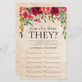 Papier Quel Âge Ont-Ils Été Rustique Floral Fête des mari (Devant / Derrière)