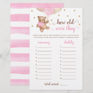 Papier Quel Âge Ont-Ils Joué Baby shower Teddy Bear
