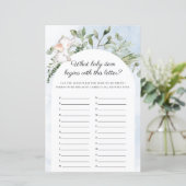 Papier Quel bébé Eléphant Blue Baby shower Jeu (Debout devant)