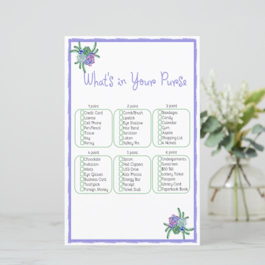 Papier Quel est dans votre sac à main succulent jeu de Fê (Debout devant)