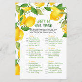 Papier Quel est le jeu de téléphone - Citron (Devant / Derrière)