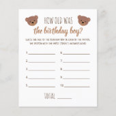 Papier Quel était l'âge du jeu photo pour garçon d'annive (Devant)