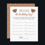 Papier Quel était l'âge du jeu photo pour garçon d'annive<br><div class="desc">Achetez ce jeu éditable et profitez de la haute qualité How Old Was Birthday Boy card pour votre événement! C'est un modèle de jeu,  Vous pouvez changer les questions comme vous le souhaitez! Design Teddy Bear et Polka Dot.</div>