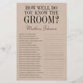 Papier Quelle connaissance avez-vous du marié Rustique LG (Devant)