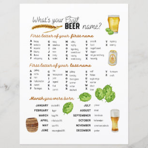 Papier Quelle est votre bière d'artisanat Nom aquarelle