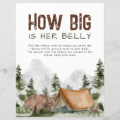 Papier Quelle taille a son ventre Ours Camper Baby shower (Devant)