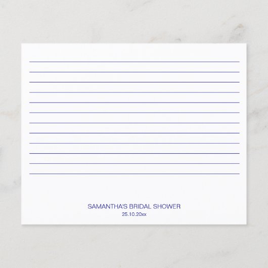 Papier Quelque chose bleu hydrangée recette de douche nup (Dos)