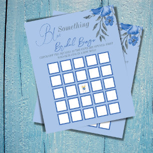 Papier Quelque chose Blue Floral Fête des mariées Bingo J