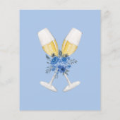 Papier Quelque chose Blue Floral Fête des mariées Mariage (Dos)