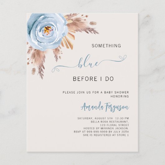 Papier Quelque chose de bleu avant que je ne boho Douche  (Devant)