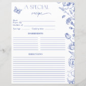 Papier Quelque Chose de Bleu Élégant Recette de Réception (Dos)