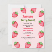 Papier Quelqu'un Berry Sweet Strawberry Baby shower Invit (Devant)