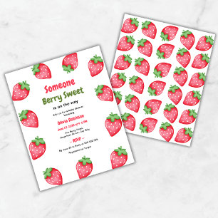 Papier Quelqu'un Berry Sweet Strawberry Baby shower Invit