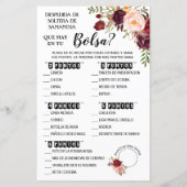 Papier Qu'est-ce que dans votre Purse douche Anglais espa (Dos)