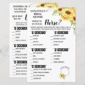 Papier Qu'est-ce que dans votre Purse douche Anglais espa (Devant / Derrière)