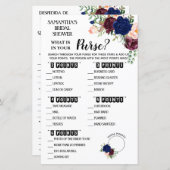 Papier Qu'est-ce que dans votre Purse douche Anglais espa (Devant / Derrière)