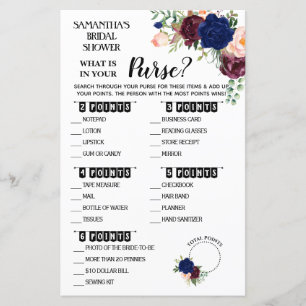 Papier Qu'est-ce que dans votre Purse douche Anglais espa