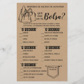 Papier Qu'est-ce que dans votre Purse rustique douche jeu (Dos)