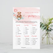 Papier Qu'est-ce que dans votre sac à main Jeu Teddy Bear (Debout devant)