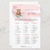 Papier Qu'est-ce que dans votre sac à main Jeu Teddy Bear (Devant / Derrière)