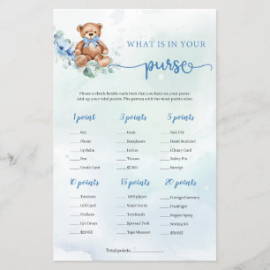 Papier Qu'est-ce que dans votre sac à main Jeu Teddy Bear