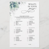 Papier Qu'est-ce que dans votre sac à main succulent jeu (Devant)