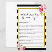 Papier Qu'est-ce que le marié a dit - Jeu de Baby Shower (Devant / Derrière)