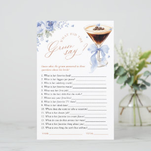 Papier Qu'est-ce que le marié a dit Jeu de Baby Shower Ma